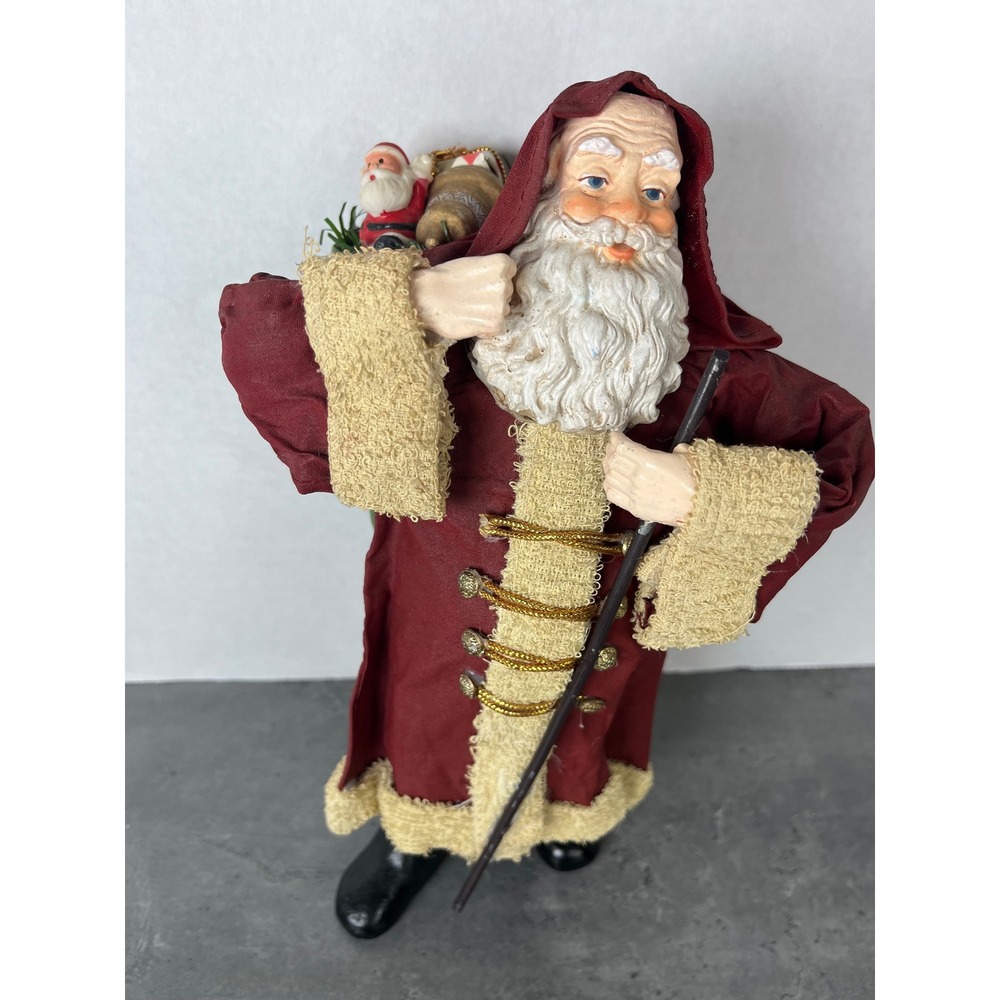 Vintage Fabric Mache Santa Claus Collectible Decor‎ Windsor Collection 10" Tall